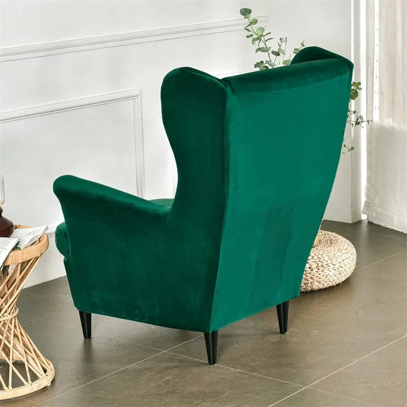 Housse De Fauteuil Crapaud Velours Vert Forêt 2 Housse De Fauteuil Crapaud Velours Vert Forêt – Image 2