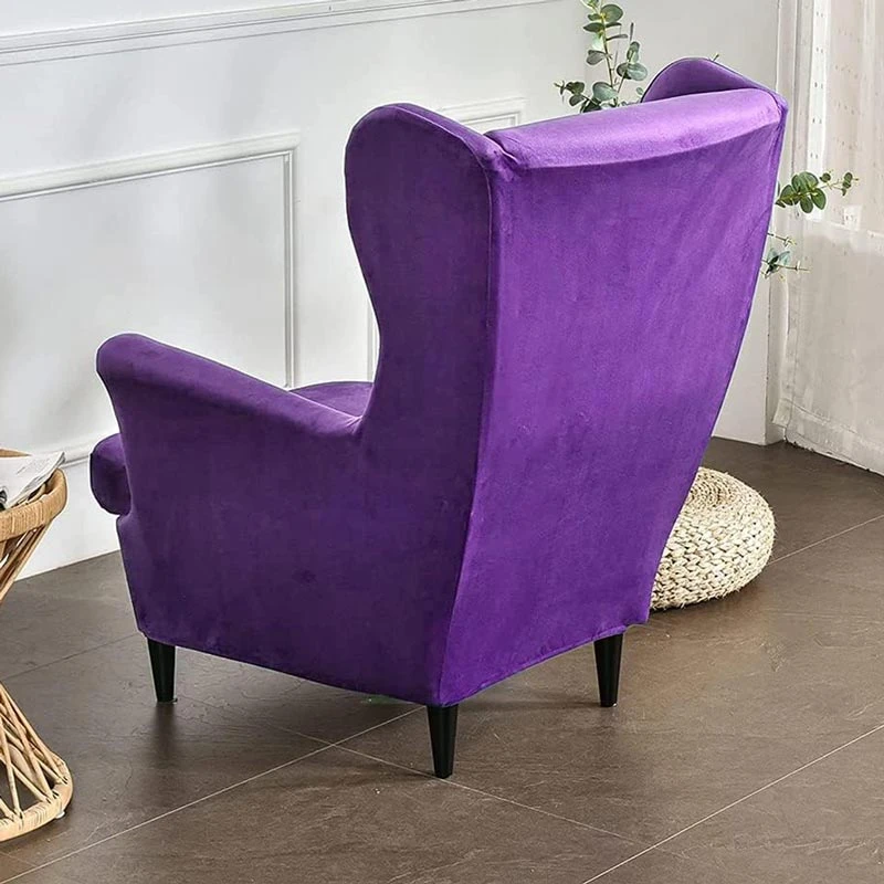 Housse De Fauteuil Crapaud Velours Violet 2 Housse De Fauteuil Crapaud Velours Violet â Image 2
