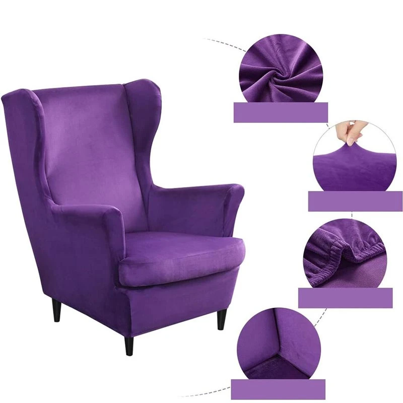 Housse De Fauteuil Crapaud Velours Violet 7 Housse De Fauteuil Crapaud Velours Violet â Image 7