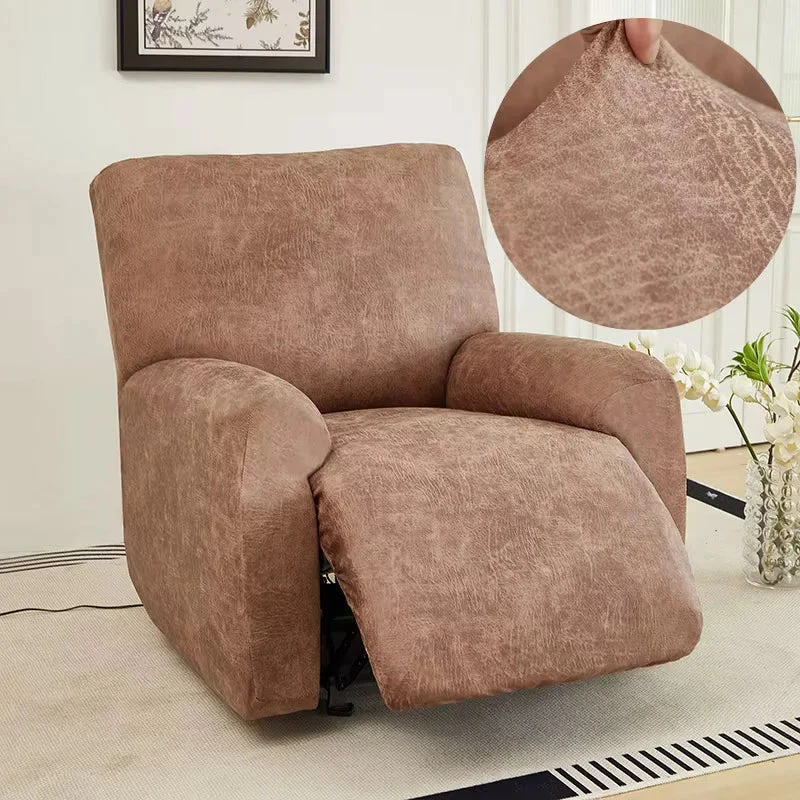 Housse De Fauteuil Relax En Similicuir Marron Clair 1 Housse De Fauteuil Relax En Similicuir Marron Clair