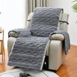 Housse De Fauteuil Relax Polaire Gris