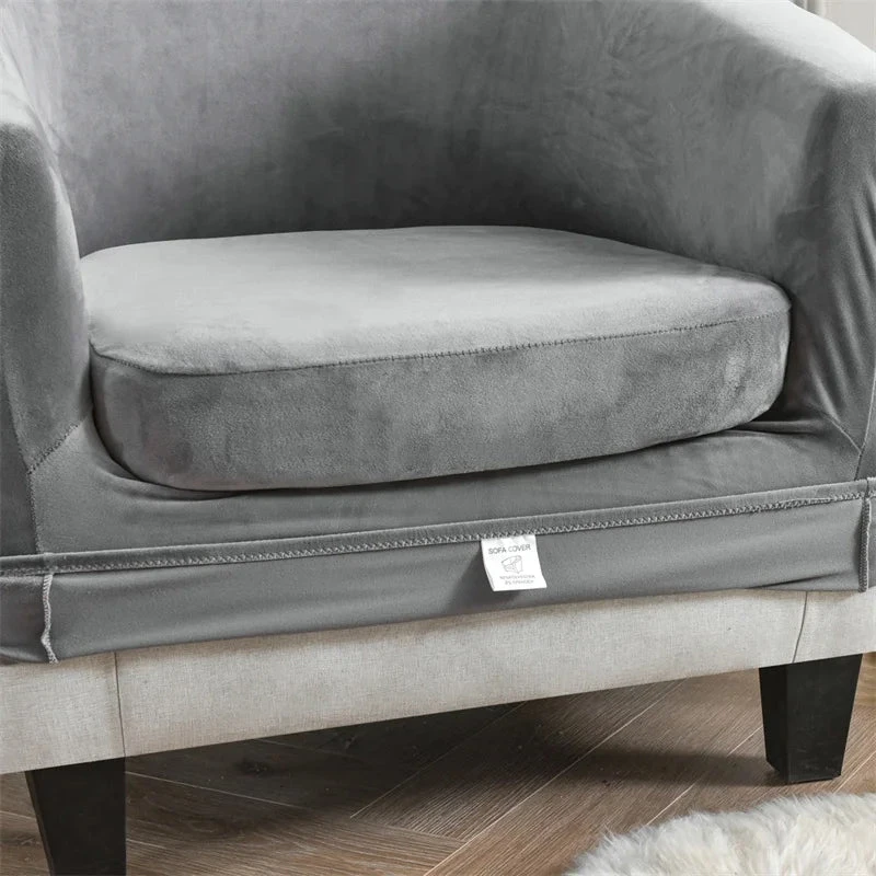 Housse Pour Fauteuil Cabriolet Gris Velours 3 Housse Pour Fauteuil Cabriolet Gris Velours â Image 3