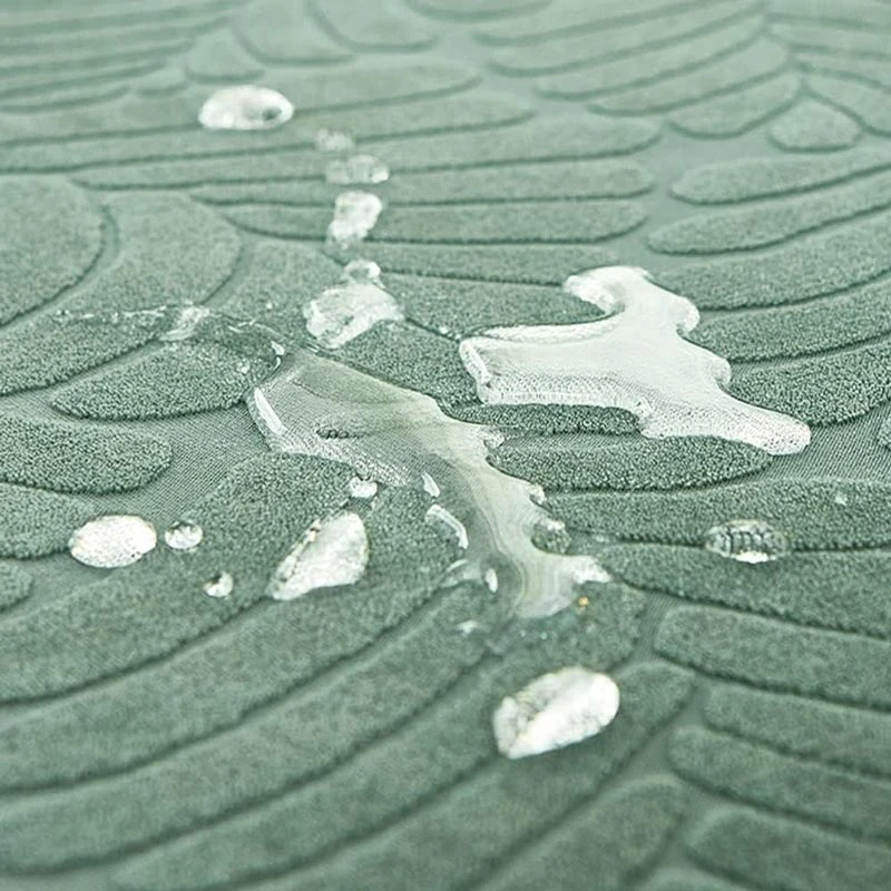 Housse De Canapé D'Angle Velours Imprimé De Fleur Vert Amande 6 Housse De Canapé D'Angle Velours Imprimé De Fleur Vert Amande – Image 6