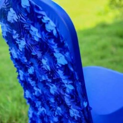 Housse De Chaise De Mariage Fleurs Bleu -Housse Moderne housse pour chaise de mariage housse moderne 3