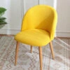 Housse Pour Chaise Scandinave Jacquard Jaune