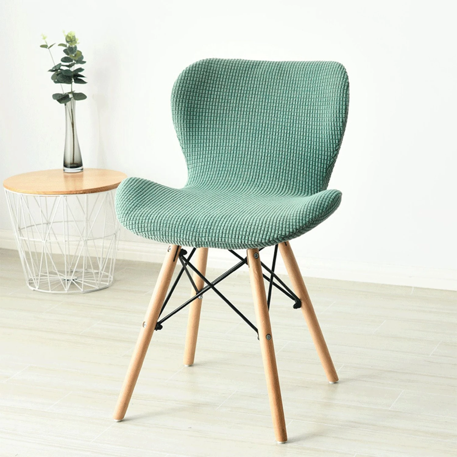 Housse Pour Chaise Scandinave Vert Amande 1 Housse Pour Chaise Scandinave Vert Amande