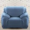 Housse Pour Fauteuil Club Velours Bleu