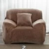 Housse Pour Fauteuil Club Velours Café