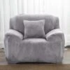 Housse Pour Fauteuil Club Velours Gris
