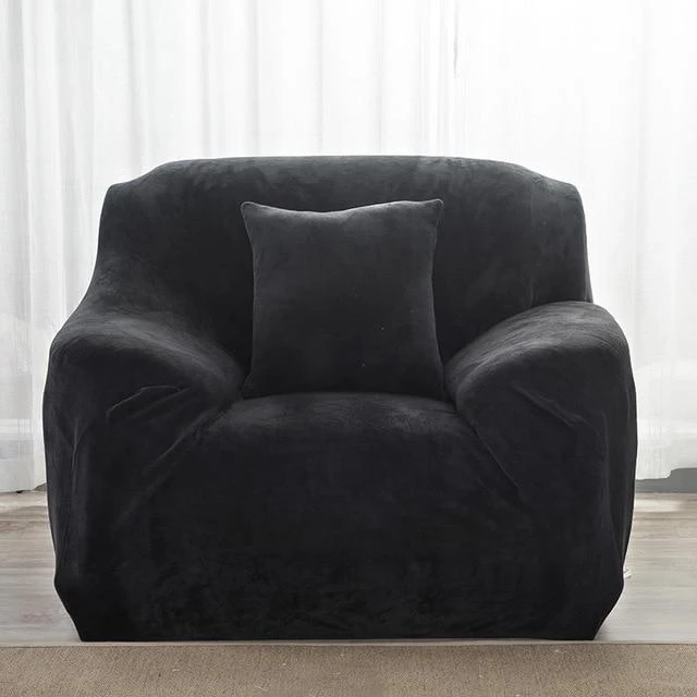 Housse Pour Fauteuil Club Velours Noir 1 Housse Pour Fauteuil Club Velours Noir