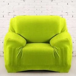 Housse Pour Fauteuil Club Velours Vert Anis