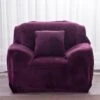 Housse Pour Fauteuil Club Velours Violet