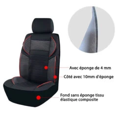 Housse Pour Siège De Voiture Noir Et Rouge -Housse Moderne housse pour siege de voiture housse moderne 9
