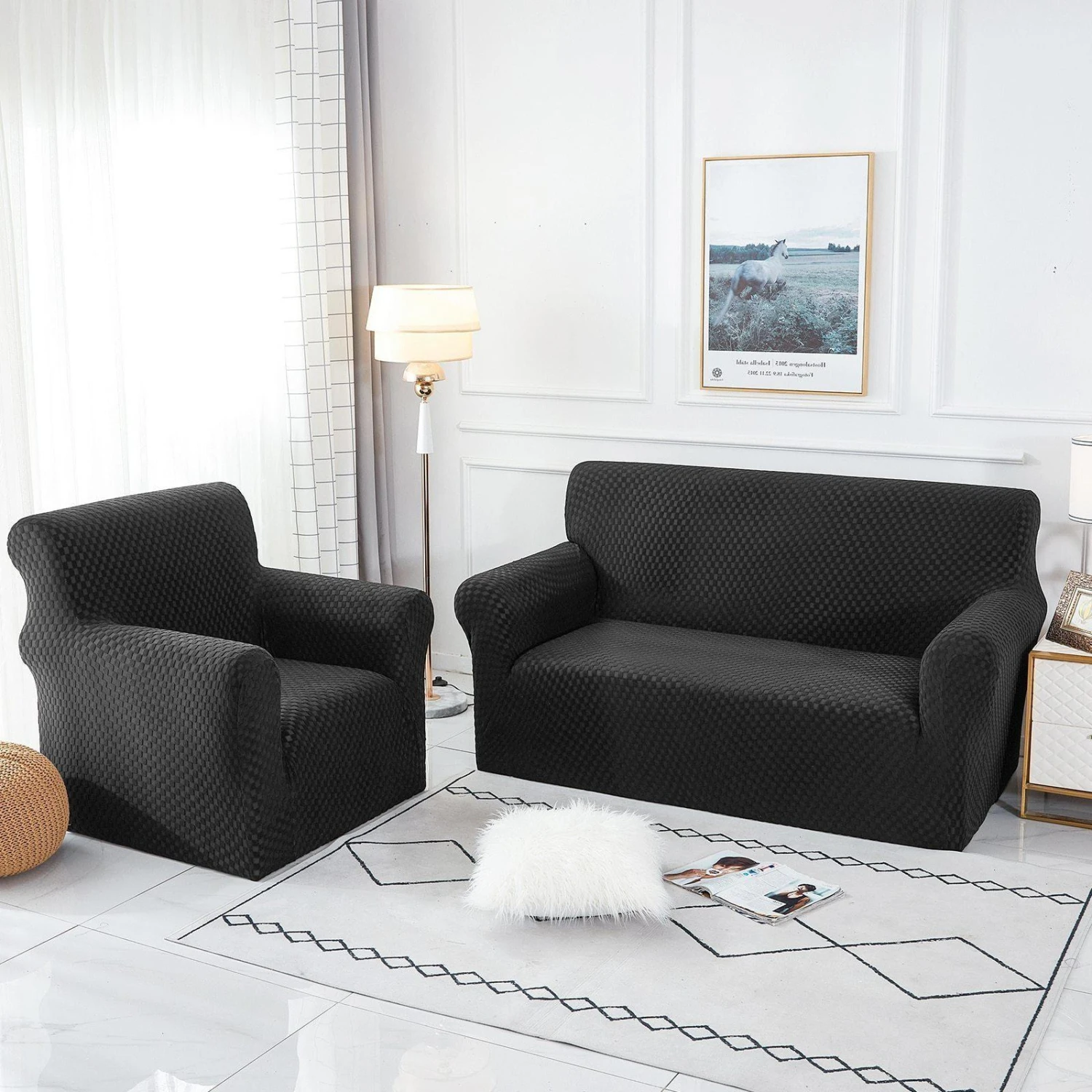 Housse De Canapé Imperméable Noir 2 Housse De Canapé Imperméable Noir – Image 2