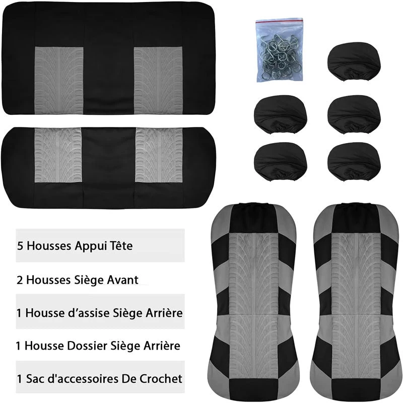 Housses De Sièges Voitures Noir Et Beige 5 Housses De Sièges Voitures Noir Et Beige – Image 5