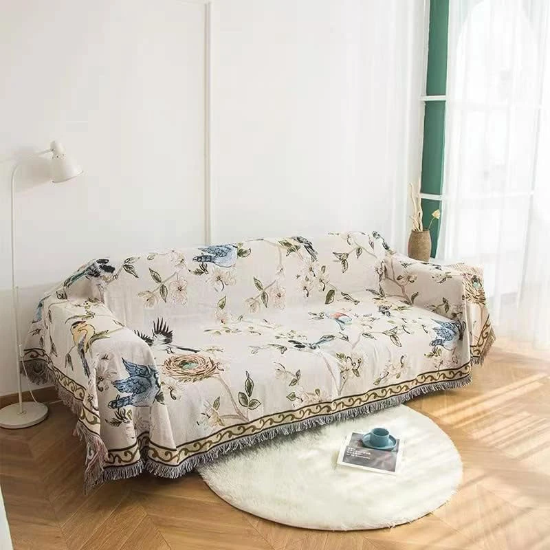 Jeté De Canapé Motif Floraux 3 Jeté De Canapé Motif Floraux – Image 3