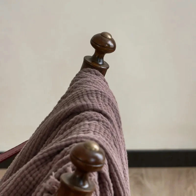 Plaid Canapé Gaze De Coton Mauve 5 Plaid Canapé Gaze De Coton Mauve – Image 5