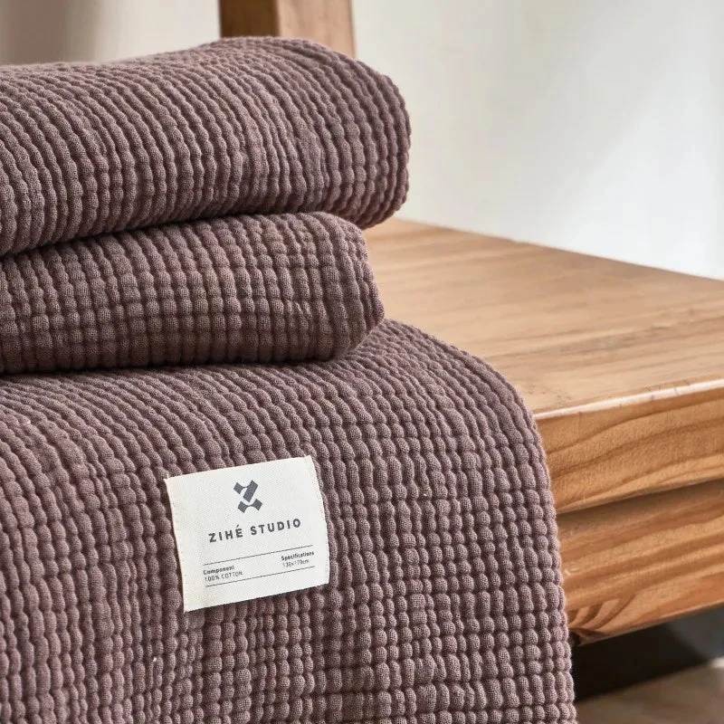 Plaid Canapé Gaze De Coton Mauve 1 Plaid Canapé Gaze De Coton Mauve