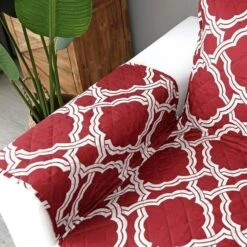 Protège Canapé Mosaïque Rouge 8 Protège Canapé Mosaïque Rouge -Housse Moderne protege accoudoir canape housse moderne 2