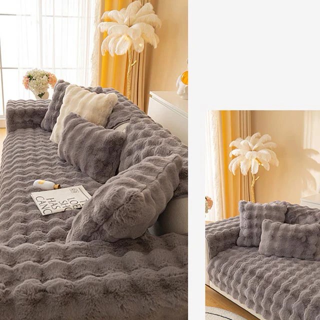 Protège Canapé En Peluche Gris Anthracite 4 Protège Canapé En Peluche Gris Anthracite – Image 4