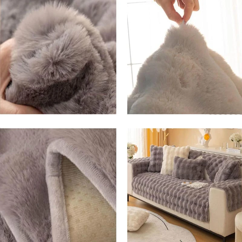 Protège Canapé En Peluche Gris Anthracite 3 Protège Canapé En Peluche Gris Anthracite – Image 3