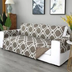 Protège Canapé Mosaïque Kaki