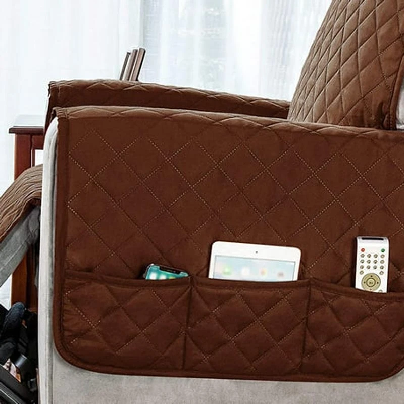 Protège Fauteuil Relax Unie Marron 2 Protège Fauteuil Relax Unie Marron – Image 2